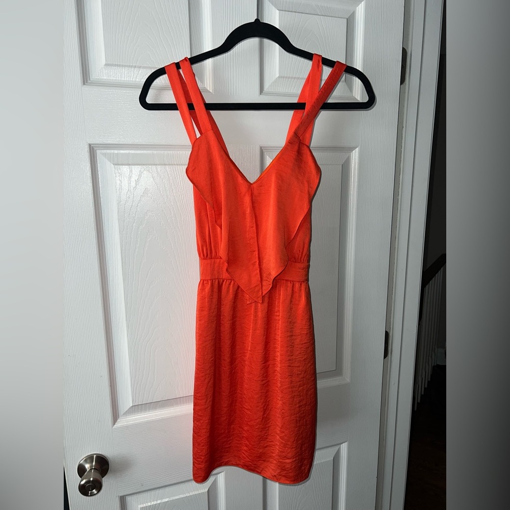 BCBGeneration Vibrant Orange Backless Dress